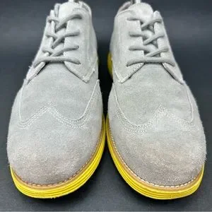 Cole Haan | Shoes | Cole Haan Grand Oxford Grey Suede Yellow  display picture 3